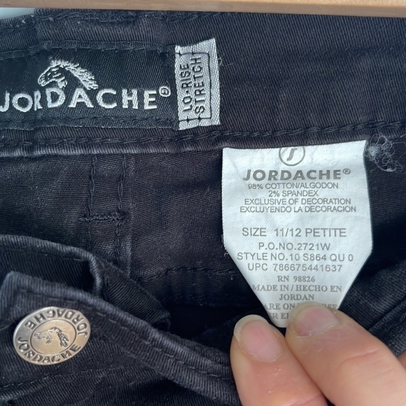 JORDACHY Black Lo-Rise Stretch Jeans Size 11/12 Petite - Picture 4 of 13